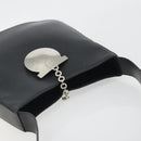 Salvatore Ferragamo Gancini Shoulder Bag Leather Black Silver Auth BA14216-6