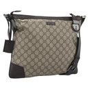 GUCCI GG Supreme Shoulder Bag PVC Beige Silver 148476 Auth BA14217-1