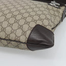 GUCCI GG Supreme Shoulder Bag PVC Beige Silver 148476 Auth BA14217-8