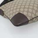 GUCCI GG Supreme Shoulder Bag PVC Beige Silver 148476 Auth BA14217-15