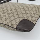 GUCCI GG Supreme Shoulder Bag PVC Beige Silver 148476 Auth BA14217-16