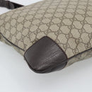 GUCCI GG Supreme Shoulder Bag PVC Beige Silver 148476 Auth BA14217-17