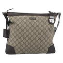 GUCCI GG Supreme Shoulder Bag PVC Beige Silver 148476 Auth BA14217-13