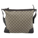 GUCCI GG Supreme Shoulder Bag PVC Beige Silver 148476 Auth BA14217-2