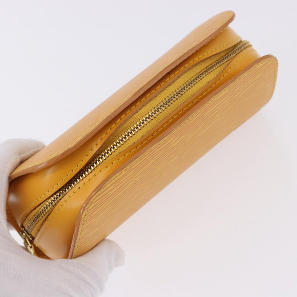 LOUIS VUITTON Epi Dauphine PM Pouch Yellow M48449 LV Auth BA14219