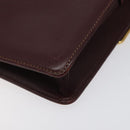 CARTIER Must Line Shoulder Bag Leather Bordeaux Gold Auth BA1422-16
