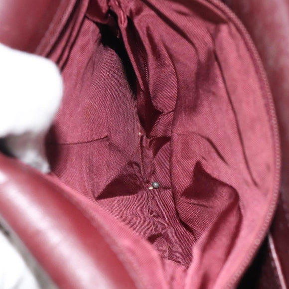 CARTIER Must Line Shoulder Bag Leather Bordeaux Gold Auth BA1422