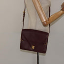 CARTIER Must Line Shoulder Bag Leather Bordeaux Gold Auth BA1422-22
