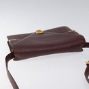 CARTIER Must Line Shoulder Bag Leather Bordeaux Gold Auth BA1422-6