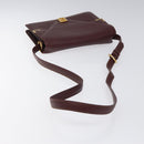 CARTIER Must Line Shoulder Bag Leather Bordeaux Gold Auth BA1422-7