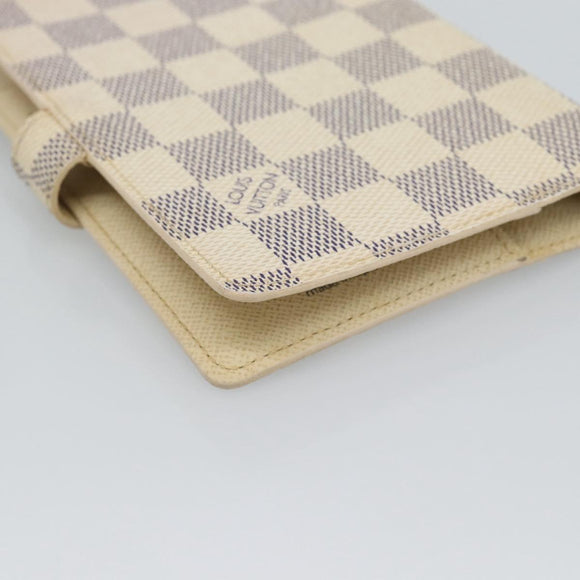 LOUIS VUITTON Damier Azur Agenda PM Day Planner Cover R20706 LV Auth BA14223
