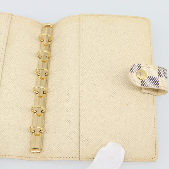 LOUIS VUITTON Damier Azur Agenda PM Day Planner Cover R20706 LV Auth BA14223