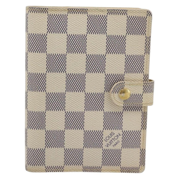 LOUIS VUITTON Damier Azur Agenda PM Day Planner Cover R20706 LV Auth BA14223
