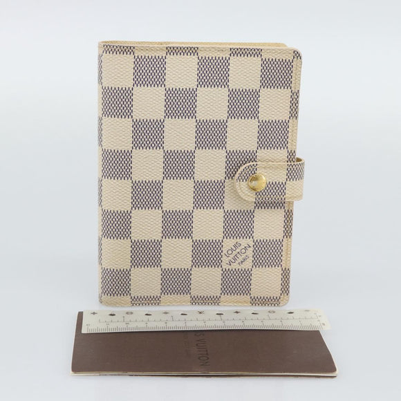 LOUIS VUITTON Damier Azur Agenda PM Day Planner Cover R20706 LV Auth BA14223