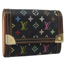 LOUIS VUITTON Monogram Multicolor Porte Monnaie Pla Black M92656 LV Auth BA14228-1