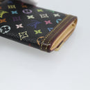 LOUIS VUITTON Monogram Multicolor Porte Monnaie Pla Black M92656 LV Auth BA14228-15
