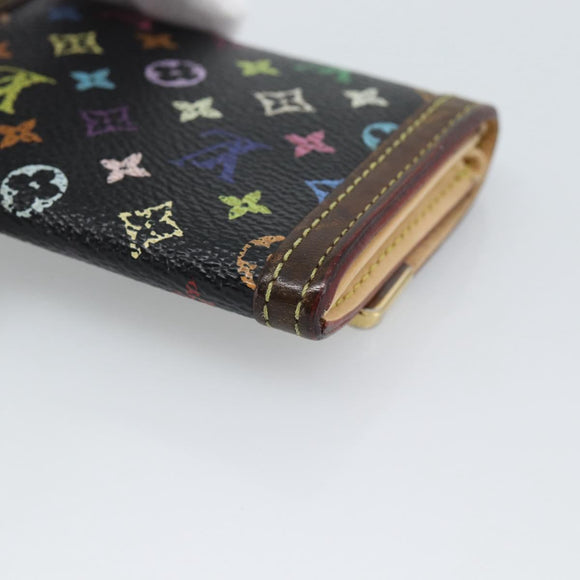 LOUIS VUITTON Monogram Multicolor Porte Monnaie Pla Black M92656 LV Auth BA14228