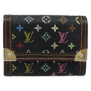 LOUIS VUITTON Monogram Multicolor Porte Monnaie Pla Black M92656 LV Auth BA14228-13