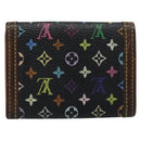 LOUIS VUITTON Monogram Multicolor Porte Monnaie Pla Black M92656 LV Auth BA14228-2
