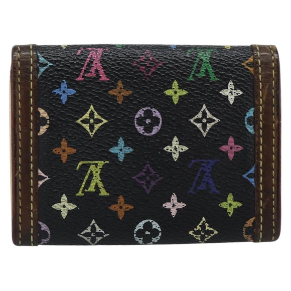 LOUIS VUITTON Monogram Multicolor Porte Monnaie Pla Black M92656 LV Auth BA14228