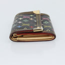 LOUIS VUITTON Monogram Multicolor Porte Monnaie Pla Black M92656 LV Auth BA14228-3