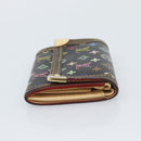LOUIS VUITTON Monogram Multicolor Porte Monnaie Pla Black M92656 LV Auth BA14228-4