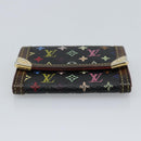 LOUIS VUITTON Monogram Multicolor Porte Monnaie Pla Black M92656 LV Auth BA14228-6