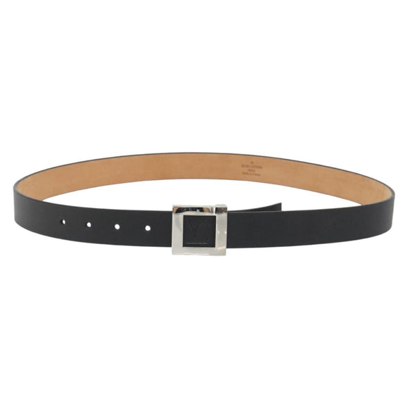 LOUIS VUITTON Ceinture LV Stamp Belt Leather Black M6896 LV Auth BA14230A