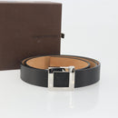 LOUIS VUITTON Ceinture LV Stamp Belt Leather Black M6896 LV Auth BA14230A-13