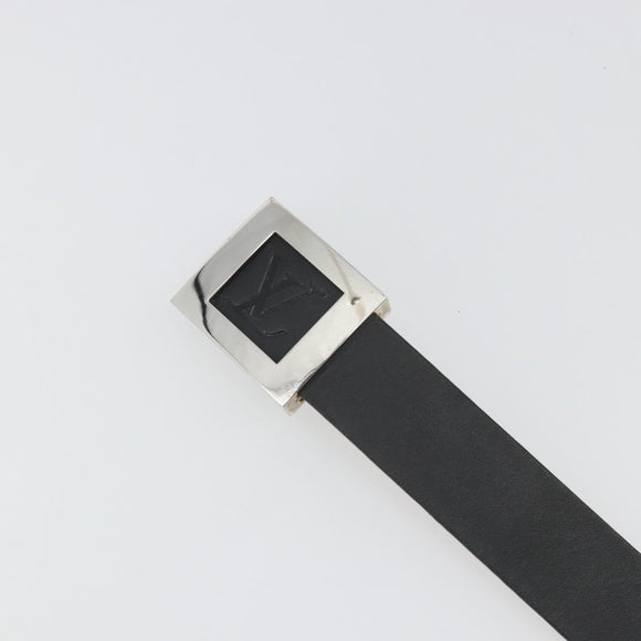 LOUIS VUITTON Ceinture LV Stamp Belt Leather Black M6896 LV Auth BA14230A