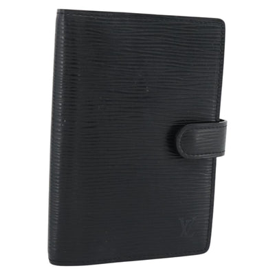 LOUIS VUITTON Epi Agenda PM Day Planner Cover Black R20052 LV Auth BA14236