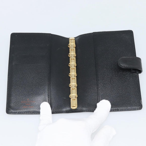 LOUIS VUITTON Epi Agenda PM Day Planner Cover Black R20052 LV Auth BA14236