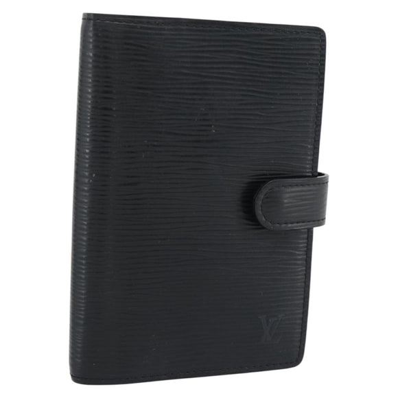 LOUIS VUITTON Epi Agenda PM Day Planner Cover Black R20052 LV Auth BA14236