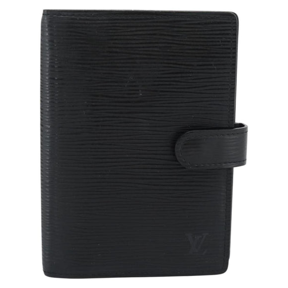 LOUIS VUITTON Epi Agenda PM Day Planner Cover Black R20052 LV Auth BA14236