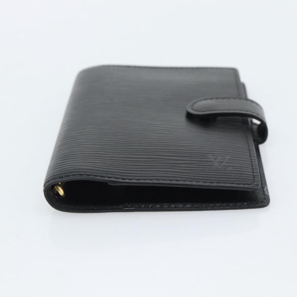 LOUIS VUITTON Epi Agenda PM Day Planner Cover Black R20052 LV Auth BA14236
