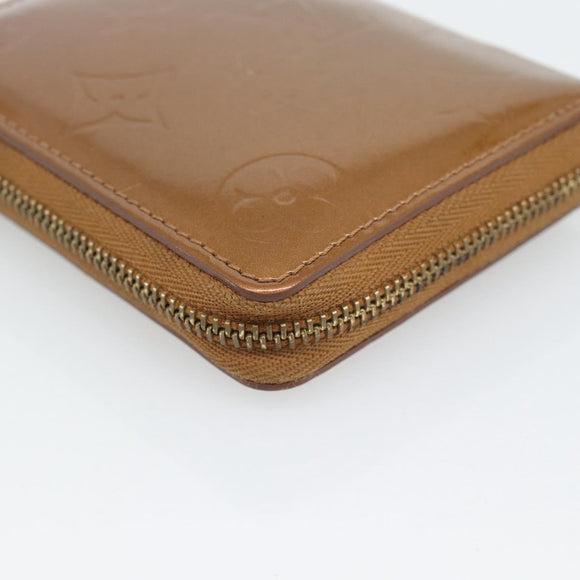 LOUIS VUITTON Monogram Vernis Bloom Wallet Bronze M91152 LV Auth BA14238