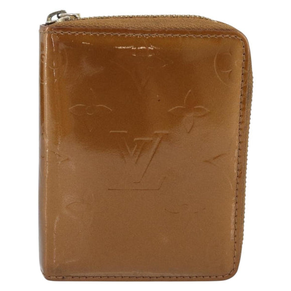 LOUIS VUITTON Monogram Vernis Bloom Wallet Bronze M91152 LV Auth BA14238