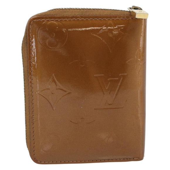 LOUIS VUITTON Monogram Vernis Bloom Wallet Bronze M91152 LV Auth BA14238