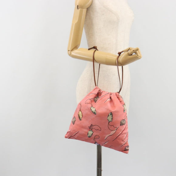 LOEWE Purse Hand Bag Canvas Pink Auth BA14239A