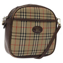 Burberrys Nova Check Shoulder Bag Canvas Beige Gold Auth BA1424-1