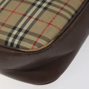 Burberrys Nova Check Shoulder Bag Canvas Beige Gold Auth BA1424-9