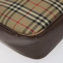 Burberrys Nova Check Shoulder Bag Canvas Beige Gold Auth BA1424-14