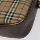 Burberrys Nova Check Shoulder Bag Canvas Beige Gold Auth BA1424-15
