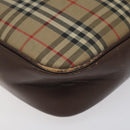 Burberrys Nova Check Shoulder Bag Canvas Beige Gold Auth BA1424-16