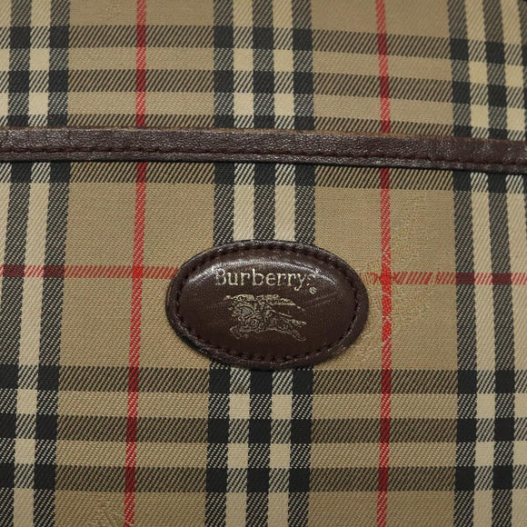 Burberrys Nova Check Shoulder Bag Canvas Beige Gold Auth BA1424