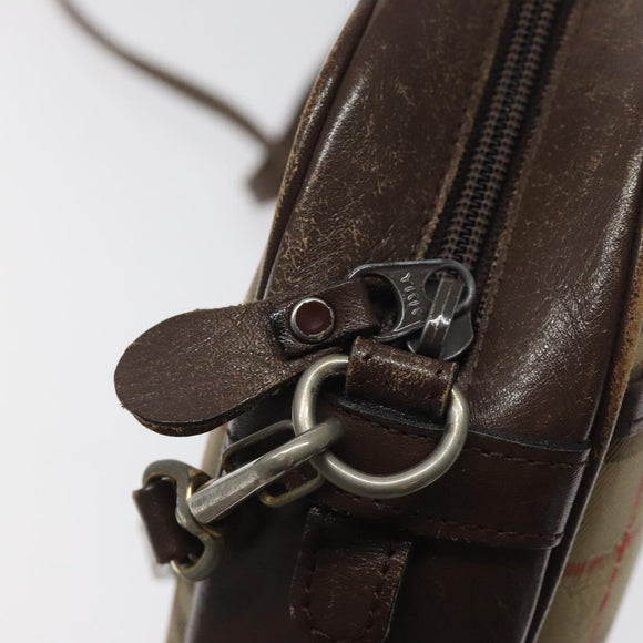 Burberrys Nova Check Shoulder Bag Canvas Beige Gold Auth BA1424