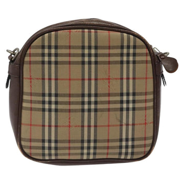 Burberrys Nova Check Shoulder Bag Canvas Beige Gold Auth BA1424 - 0