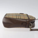 Burberrys Nova Check Shoulder Bag Canvas Beige Gold Auth BA1424-3