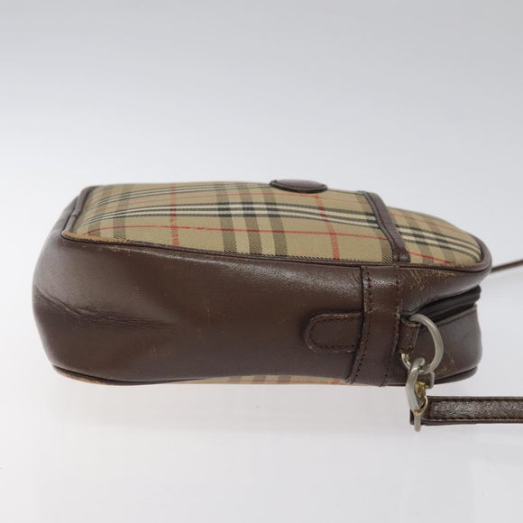 Burberrys Nova Check Shoulder Bag Canvas Beige Gold Auth BA1424