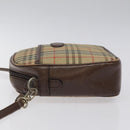 Burberrys Nova Check Shoulder Bag Canvas Beige Gold Auth BA1424-4